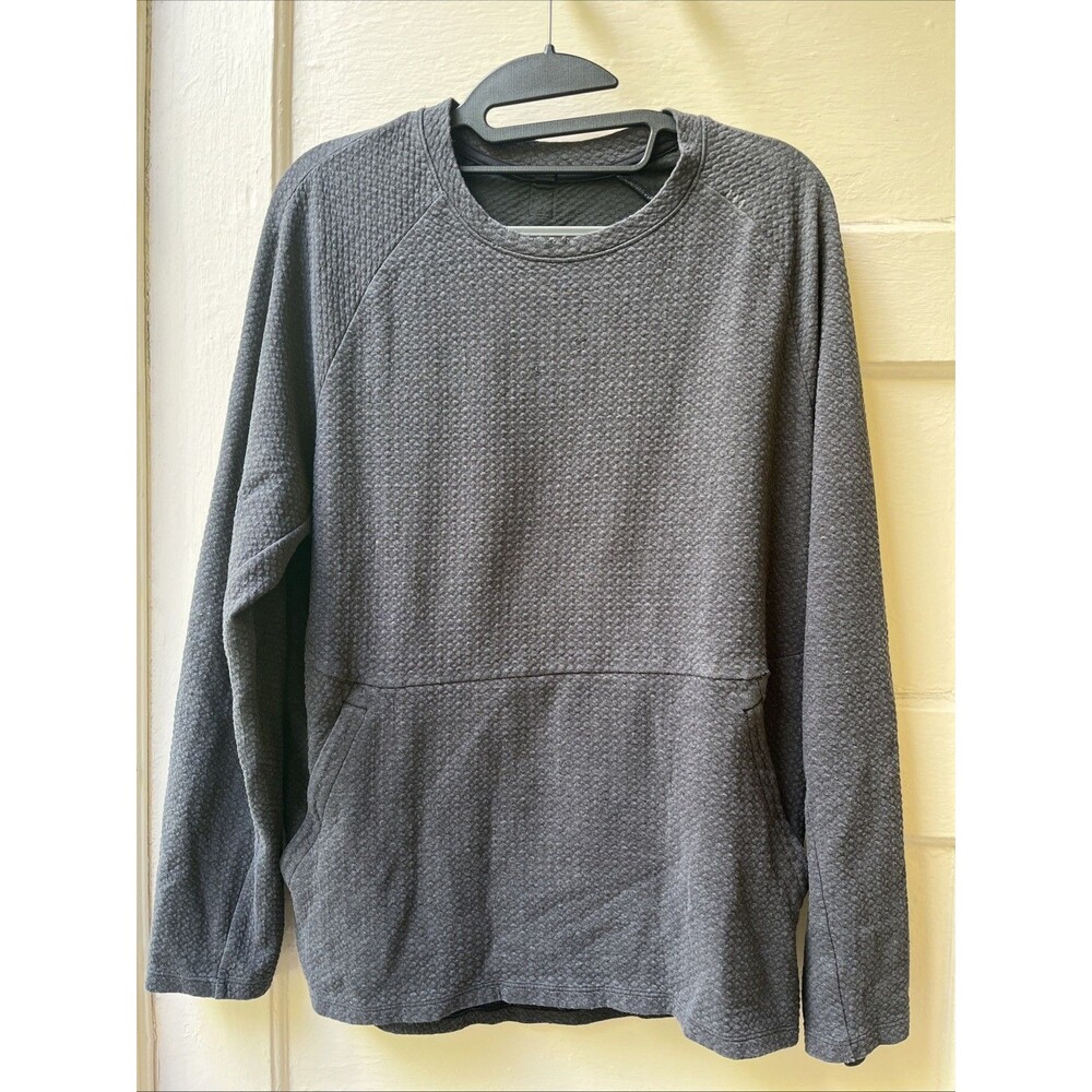 Lululemon At Ease Sweater Sz S Gray Crew Neck Pullover Athletic Fitness w/flaws